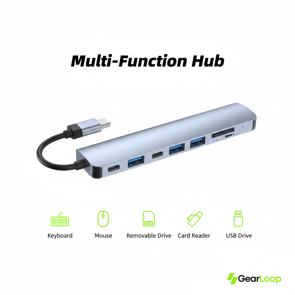 Multi-function hub feature graphic